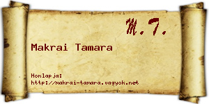 Makrai Tamara névjegykártya